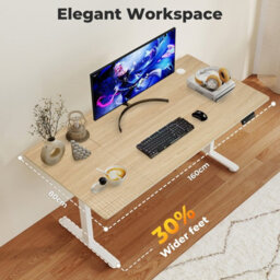 Levede Electric Standing Desk Adjustable Height Metal Frame Natural - thumbnail 5