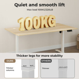 Levede Electric Standing Desk Adjustable Height Metal Frame Natural - thumbnail 6
