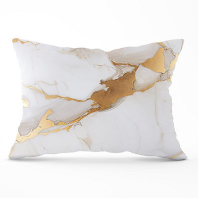 Warren Reed Designer White Marble With Gold Cushions 33Cm X 48Cm - image 1