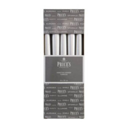 Price's Candles Prices Fresh Air Venetian 10 Inch Dinner Candle Pack Of 10 Wrapped Silver