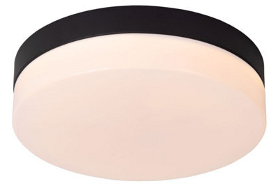 Lucide Biskit Modern Flush Ceiling Light Bathroom 23Cm - Led - 1X12W 2700K - Ip44 - Black - image 1