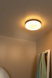 Lucide Biskit Modern Flush Ceiling Light Bathroom 23Cm - Led - 1X12W 2700K - Ip44 - Black - thumbnail 3