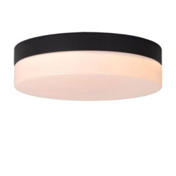 Lucide Biskit Modern Flush Ceiling Light Bathroom 23Cm - Led - 1X12W 2700K - Ip44 - Black - thumbnail 4