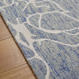 Melrose 100% Wool Made Blue Ivory Contemporary Design Large Indoor Area Rug 160/230Cm - thumbnail 3