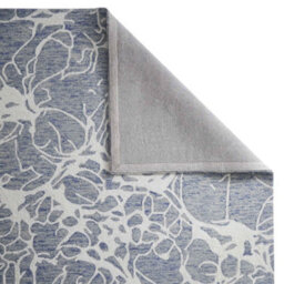 Melrose 100% Wool Made Blue Ivory Contemporary Design Large Indoor Area Rug 160/230Cm - thumbnail 2