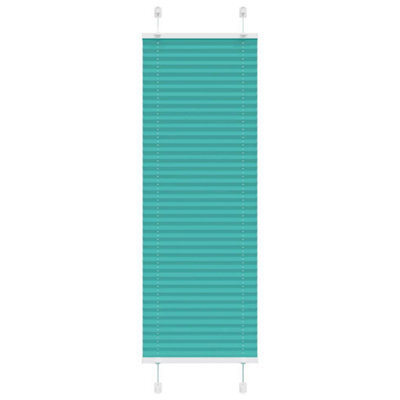 Berkfield Pleated Blind Petrol Green 50X100 Cm Fabric Width 49.4 Cm Polyester - image 1