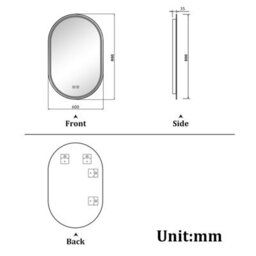 AVER-GROWTH Oval Led Bathroom Mirror With Light Bluetooth 3 Colour Demister Touch/wall Switch Vertical/horizontal Illuminated Mirror 600X800mm - thumbnail 9