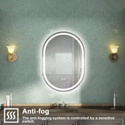 AVER-GROWTH Oval Led Bathroom Mirror With Light Bluetooth 3 Colour Demister Touch/wall Switch Vertical/horizontal Illuminated Mirror 600X800mm - thumbnail 5