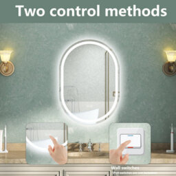 AVER-GROWTH Oval Led Bathroom Mirror With Light Bluetooth 3 Colour Demister Touch/wall Switch Vertical/horizontal Illuminated Mirror 600X800mm - thumbnail 7