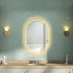 AVER-GROWTH Oval Led Bathroom Mirror With Light Bluetooth 3 Colour Demister Touch/wall Switch Vertical/horizontal Illuminated Mirror 600X800mm - thumbnail 2
