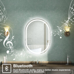 AVER-GROWTH Oval Led Bathroom Mirror With Light Bluetooth 3 Colour Demister Touch/wall Switch Vertical/horizontal Illuminated Mirror 600X800mm - thumbnail 4