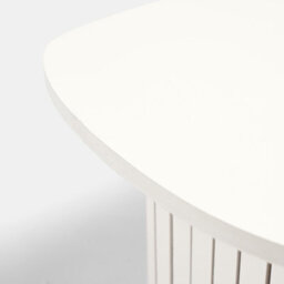 Ohs Madison Ribbed Long Coffee Table Living Room Office End Side Table - Cream - thumbnail 4
