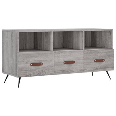 Berkfield Sturdy Tv Cabinet Grey Sonoma 102X36X50 Cm Engineered Wood - image 1