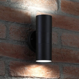 Auraglow Stainless Steel Up & Down Outdoor Wall Light - Winchester - Black - Warm White - thumbnail 3