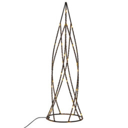 Beliani Set Of 2 Christmas Decorations Led Neiden Christmas Tree 52/38 Cm Silver - thumbnail 8