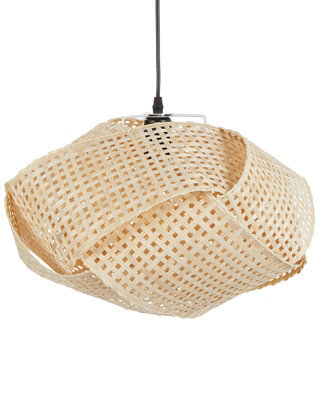 Wyld And Coco Bamboo Pendant Lamp Natural Woven Shade Warm Light Brown, W45 X D45 X H115Cm - image 1