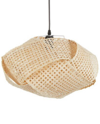 Wyld And Coco Bamboo Pendant Lamp Natural Woven Shade Warm Light Brown, W45 X D45 X H115Cm - thumbnail 1