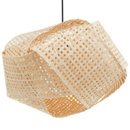 Wyld And Coco Bamboo Pendant Lamp Natural Woven Shade Warm Light Brown, W45 X D45 X H115Cm - thumbnail 5