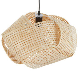 Wyld And Coco Bamboo Pendant Lamp Natural Woven Shade Warm Light Brown, W45 X D45 X H115Cm - thumbnail 4