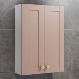 Ashford Matt Dusty Pink Bathroom Double Wall Cabinet (H)72Cm (W)49.5Cm - thumbnail 2