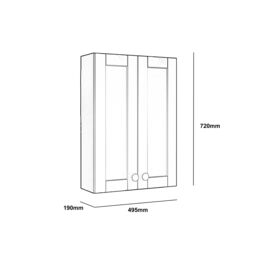 Ashford Matt Dusty Pink Bathroom Double Wall Cabinet (H)72Cm (W)49.5Cm - thumbnail 3
