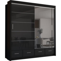 Sliding Wardrobes 4 u LTD Sliding Wardrobes 4U Bradford Modern High Gloss Sliding Door Wardrobe In 3 Colors & Sizes - (Black - W2080mm, H2200mm) - thumbnail 2