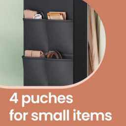 Ledrem Non-Woven Fabric Clothes Wardrobe With 2 Hanging Rails And Shelves 127 X 45 X 176 Cm Black - thumbnail 5