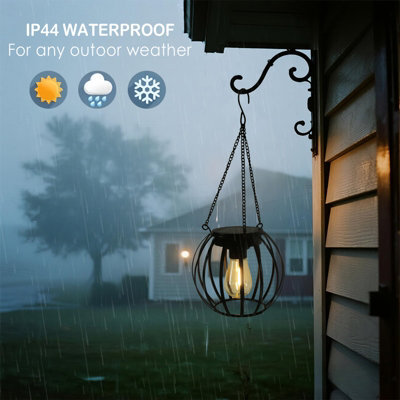 Bright Zeal 30Cm(H) Metal Garden Solar Chandelier Solar Lights Outdoor Hanging Lanterns - image 1