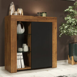 Sideboard Serene 83Cm - Dark Oak & Black Matt Doors