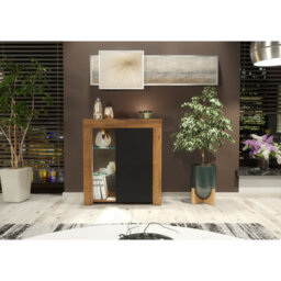 Sideboard Serene 83Cm - Dark Oak & Black Matt Doors - thumbnail 7