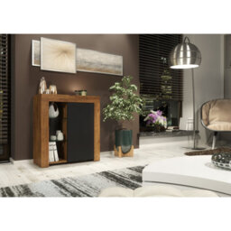 Sideboard Serene 83Cm - Dark Oak & Black Matt Doors - thumbnail 2
