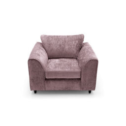 Abakus Direct Harriet Crushed Chenille Armchair Chair In Pink - thumbnail 5