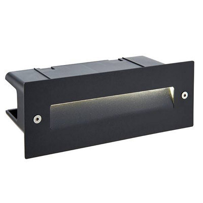 Luminosa Lighting Luminosa Seina Integrated Led Outdoor Recessed Wall Light Textured Black, Frosted Ip44 - image 1