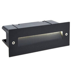 Luminosa Lighting Luminosa Seina Integrated Led Outdoor Recessed Wall Light Textured Black, Frosted Ip44 - thumbnail 1