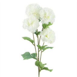Leaf Pack Of 6 X 70Cm White Artificial Carnation Stem - 24 Flowers - thumbnail 6