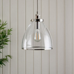 Pagazzi Lighting Pagazzi Brunswick Polished Nickel And Glass Ceiling Pendant - thumbnail 1