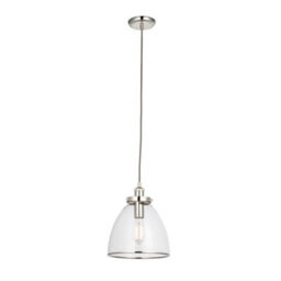 Pagazzi Lighting Pagazzi Brunswick Polished Nickel And Glass Ceiling Pendant - thumbnail 4