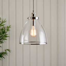 Pagazzi Lighting Pagazzi Brunswick Polished Nickel And Glass Ceiling Pendant - thumbnail 2