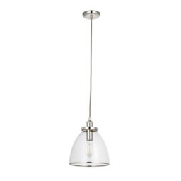 Pagazzi Lighting Pagazzi Brunswick Polished Nickel And Glass Ceiling Pendant - thumbnail 3
