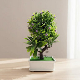 3Pcs Artificial Bonsai Tree - Fake Plant In Pot Artificial Plants Japanese Pine Bonsai Plant For Home Decoration - thumbnail 5