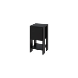 Decortie Ema Modern Compact Bedside Table Nightstand 30Cm Drop-Door Storage Black Bedroom - thumbnail 2
