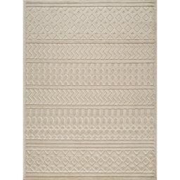 Livabliss Le Mans-Modern Beige 3D High & Low Pile Textured In- & Outdoor Rug 200 X 275 Cm Easy Care, Non Shedding - thumbnail 1