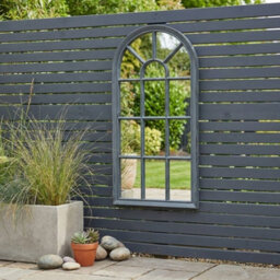Garden Greatness Lunaria Slate Arched Garden Mirror - thumbnail 1