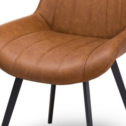 Malmo Tan Dining Chair Scandinavian Modern Faux Leather Seat - thumbnail 4