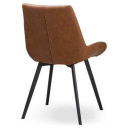 Malmo Tan Dining Chair Scandinavian Modern Faux Leather Seat - thumbnail 3