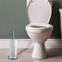 Geezy Toilet Roll Holder Stainless Steel Freestanding Bathroom Toilet Paper Storage - thumbnail 5