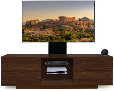 "Homeology Avitus Walnut With 4-Walnut Drawers And 3-Shelves Up To 65"" Led, Lcd, Plasma Tv Stand With Mounting Arm" - image 1