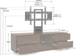 "Homeology Avitus Walnut With 4-Walnut Drawers And 3-Shelves Up To 65"" Led, Lcd, Plasma Tv Stand With Mounting Arm" - thumbnail 8