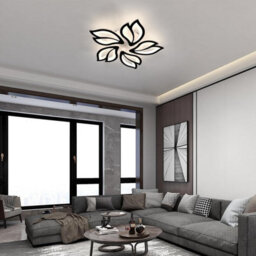 Pheashine White 5-Head Petal Led Chandelier, 45W Dimmable With Remote Control, Metal And Acrylic - thumbnail 5