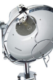 Orsina Tripod White Floor Lamp, Adjustable Chrome Metal Legs & Tilt Angle Head, Industrial Style Lighting - thumbnail 4